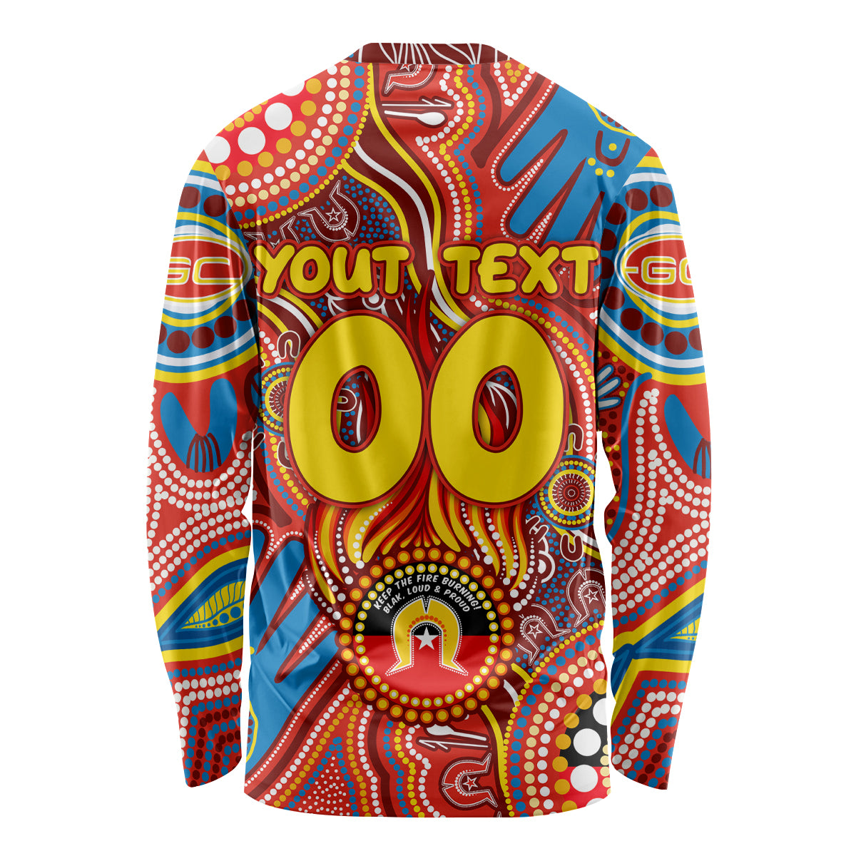 Personalised NAIDOC Week 2024 Gold Coast Suns Long Sleeve Shirt Australian Aboriginal Hand Painting