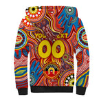 Personalised NAIDOC Week 2024 Gold Coast Suns Sherpa Hoodie Australian Aboriginal Hand Painting