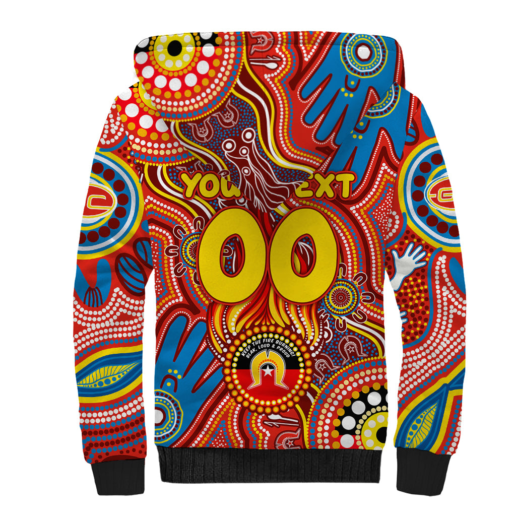 Personalised NAIDOC Week 2024 Gold Coast Suns Sherpa Hoodie Australian Aboriginal Hand Painting