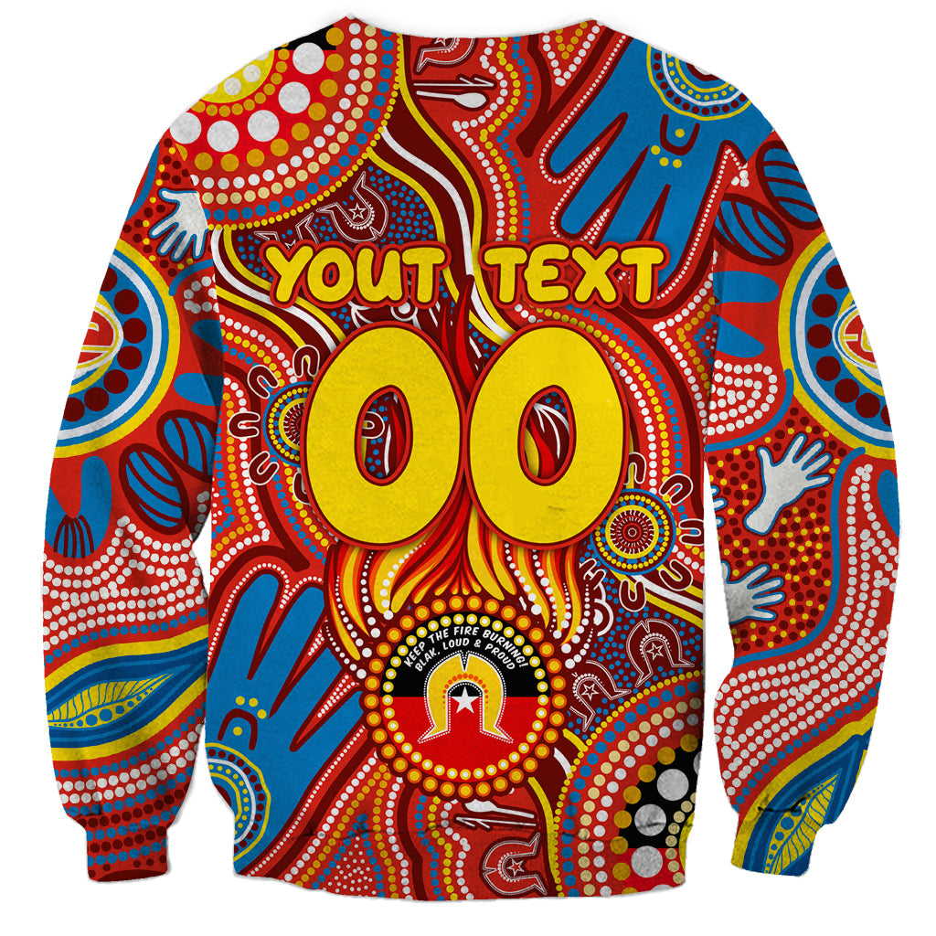 Personalised NAIDOC Week 2024 Gold Coast Suns Sweatshirt Australian Aboriginal Hand Painting