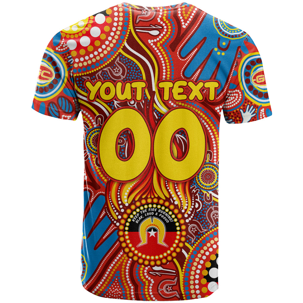 Personalised NAIDOC Week 2024 Gold Coast Suns T Shirt Australian Aboriginal Hand Painting