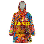 Personalised NAIDOC Week 2024 Gold Coast Suns Wearable Blanket Hoodie Australian Aboriginal Hand Painting