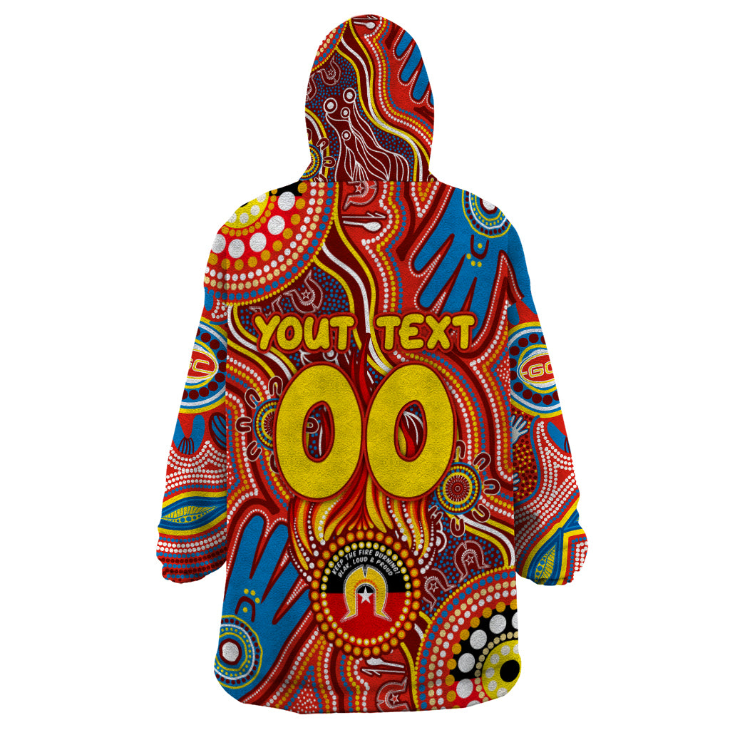 Personalised NAIDOC Week 2024 Gold Coast Suns Wearable Blanket Hoodie Australian Aboriginal Hand Painting