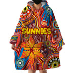 Personalised NAIDOC Week 2024 Gold Coast Suns Wearable Blanket Hoodie Australian Aboriginal Hand Painting