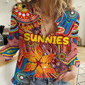 Personalised NAIDOC Week 2024 Gold Coast Suns Women Casual Shirt Australian Aboriginal Hand Painting