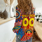 Personalised NAIDOC Week 2024 Gold Coast Suns Women Casual Shirt Australian Aboriginal Hand Painting