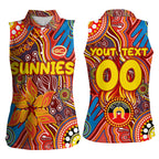 Personalised NAIDOC Week 2024 Gold Coast Suns Women Sleeveless Polo Shirt Australian Aboriginal Hand Painting