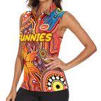 Personalised NAIDOC Week 2024 Gold Coast Suns Women Sleeveless Polo Shirt Australian Aboriginal Hand Painting