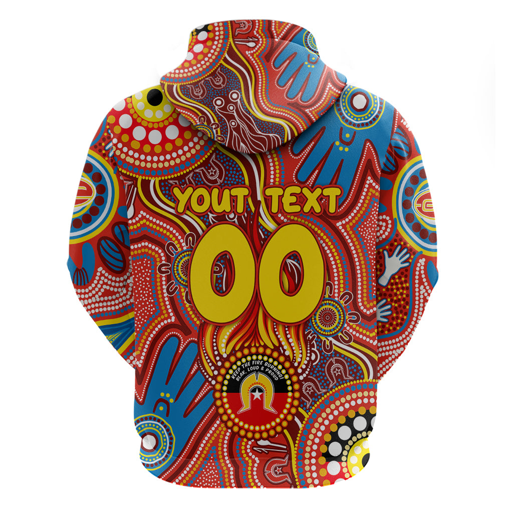 Personalised NAIDOC Week 2024 Gold Coast Suns Zip Hoodie Australian Aboriginal Hand Painting