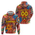 Personalised NAIDOC Week 2024 Gold Coast Suns Zip Hoodie Australian Aboriginal Hand Painting