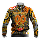 Personalised NAIDOC Week 2024 GWS Giants Baseball Jacket Australian Aboriginal Hand Painting