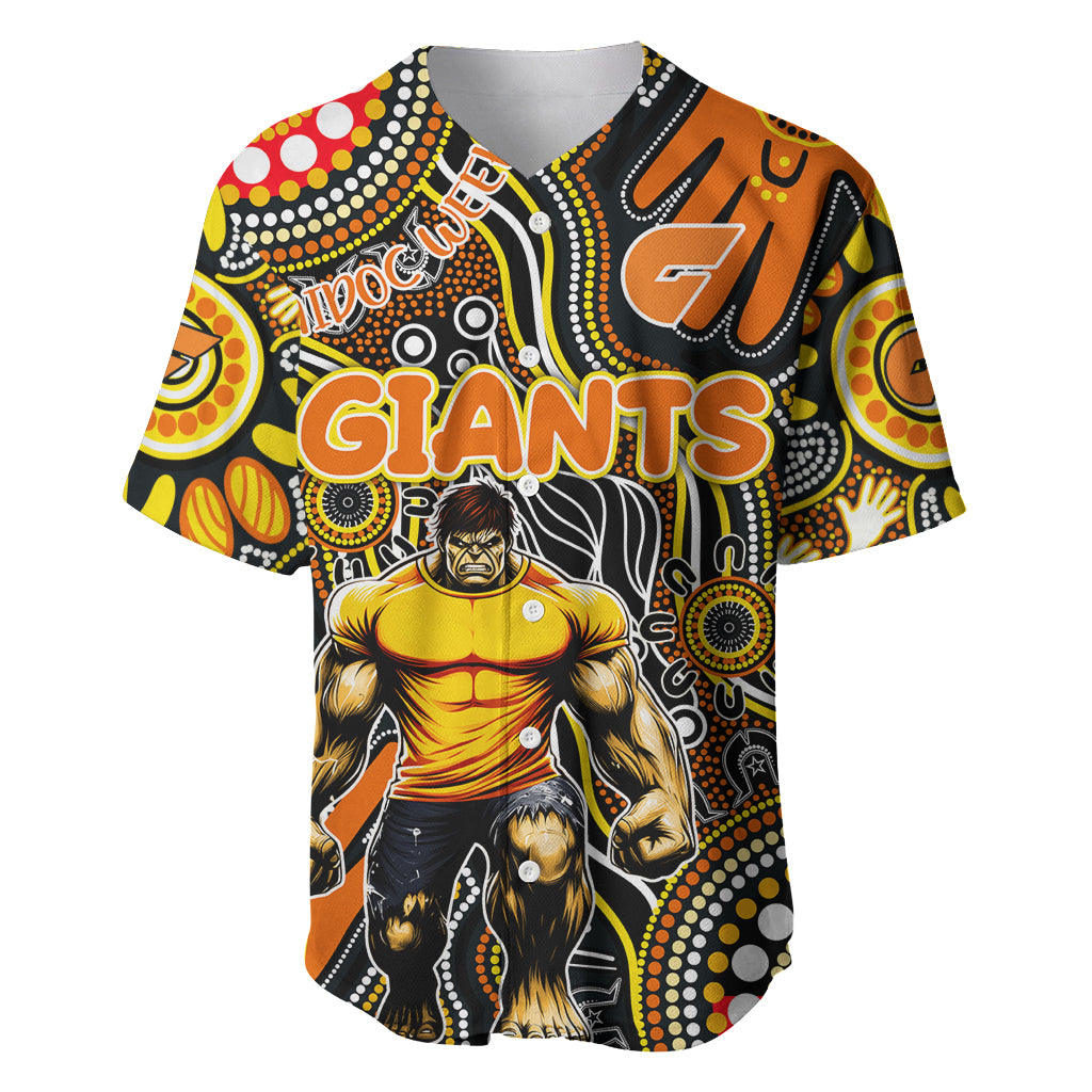 Personalised NAIDOC Week 2024 GWS Giants Baseball Jersey Australian Aboriginal Hand Painting