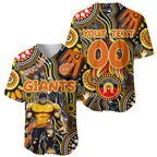 Personalised NAIDOC Week 2024 GWS Giants Baseball Jersey Australian Aboriginal Hand Painting