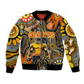 Personalised NAIDOC Week 2024 GWS Giants Bomber Jacket Australian Aboriginal Hand Painting