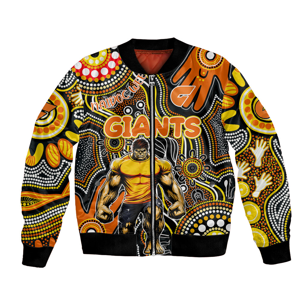 Personalised NAIDOC Week 2024 GWS Giants Bomber Jacket Australian Aboriginal Hand Painting