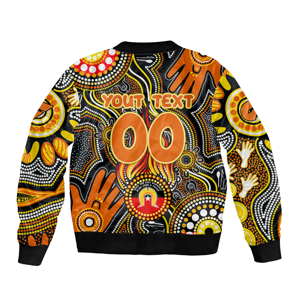 Personalised NAIDOC Week 2024 GWS Giants Bomber Jacket Australian Aboriginal Hand Painting