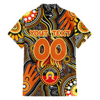 Personalised NAIDOC Week 2024 GWS Giants Hawaiian Shirt Australian Aboriginal Hand Painting