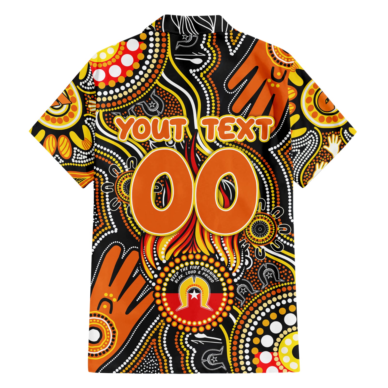 Personalised NAIDOC Week 2024 GWS Giants Hawaiian Shirt Australian Aboriginal Hand Painting