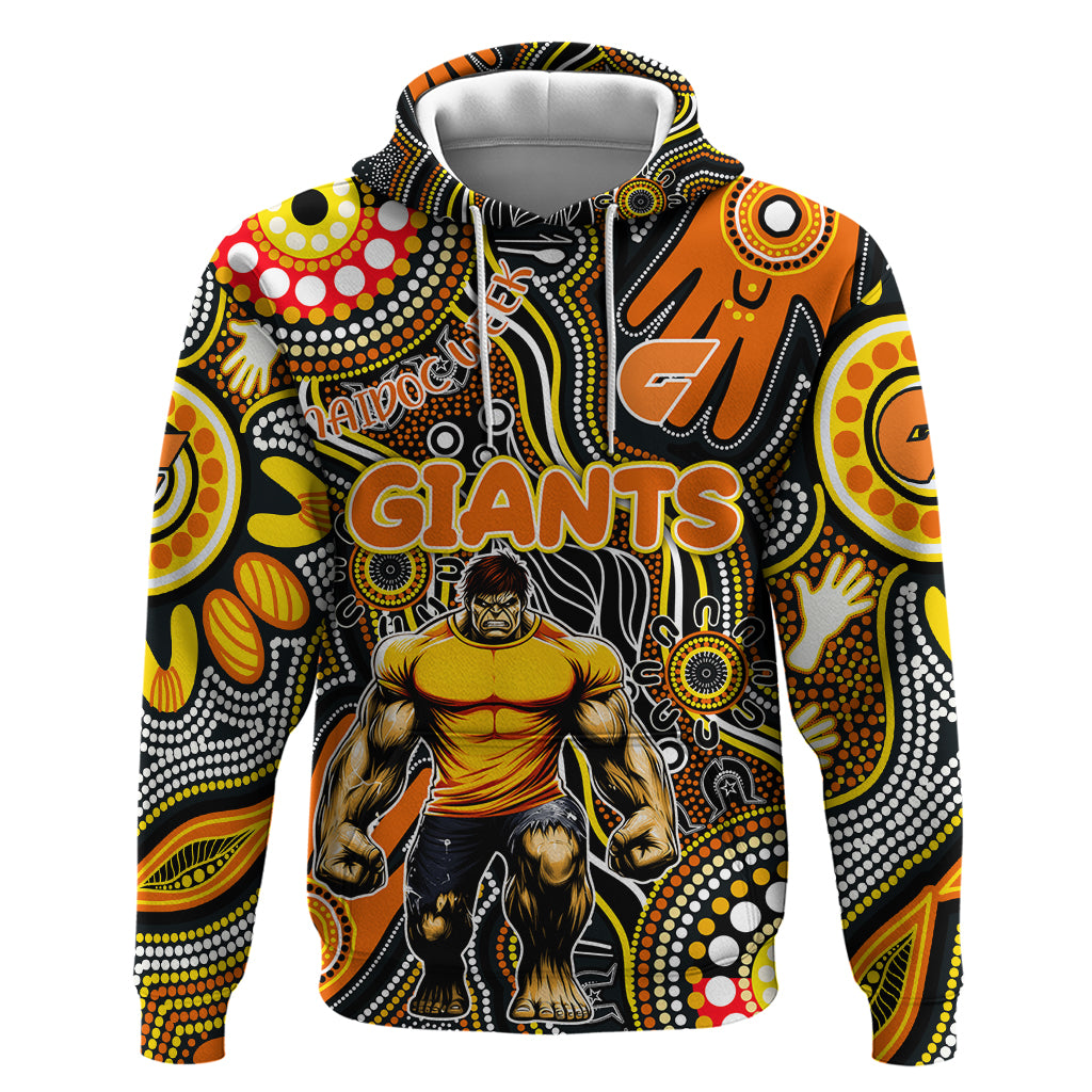 Personalised NAIDOC Week 2024 GWS Giants Hoodie Australian Aboriginal Hand Painting