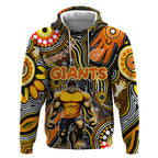 Personalised NAIDOC Week 2024 GWS Giants Hoodie Australian Aboriginal Hand Painting