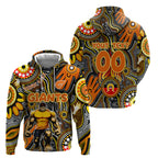 Personalised NAIDOC Week 2024 GWS Giants Hoodie Australian Aboriginal Hand Painting