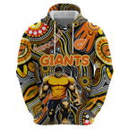 Personalised NAIDOC Week 2024 GWS Giants Hoodie Australian Aboriginal Hand Painting