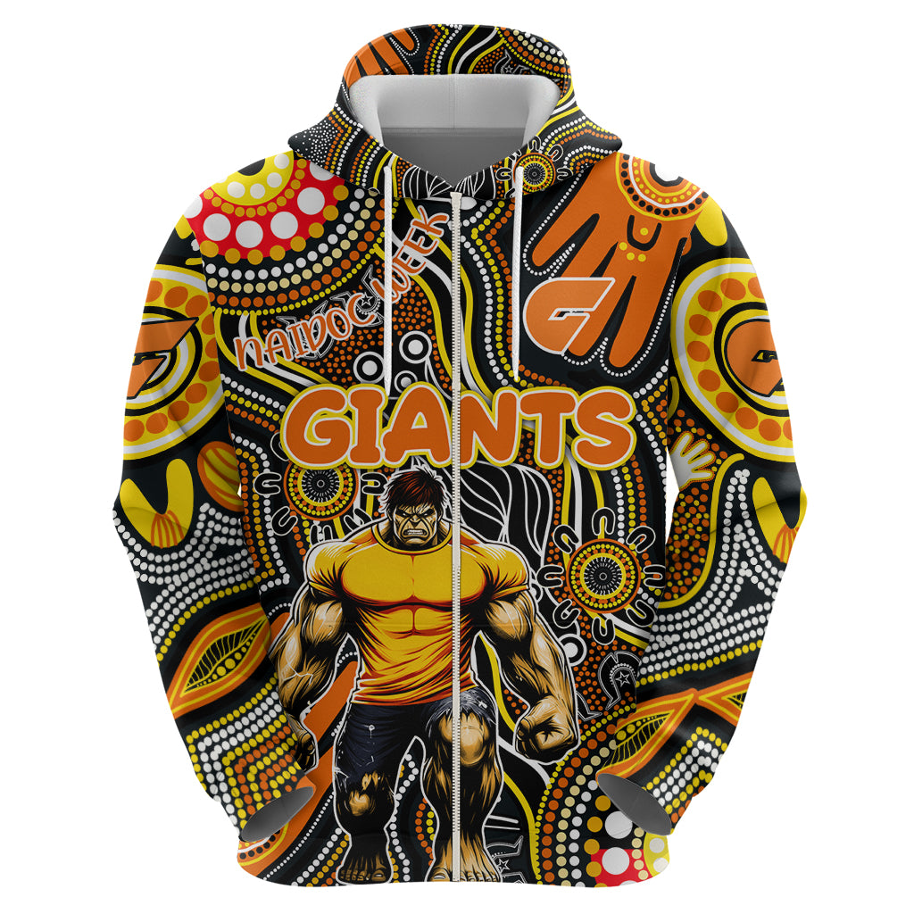 Personalised NAIDOC Week 2024 GWS Giants Hoodie Australian Aboriginal Hand Painting