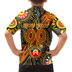Personalised NAIDOC Week 2024 GWS Giants Kid Hawaiian Shirt Australian Aboriginal Hand Painting