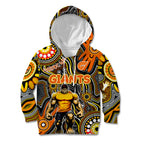 Personalised NAIDOC Week 2024 GWS Giants Kid Hoodie Australian Aboriginal Hand Painting