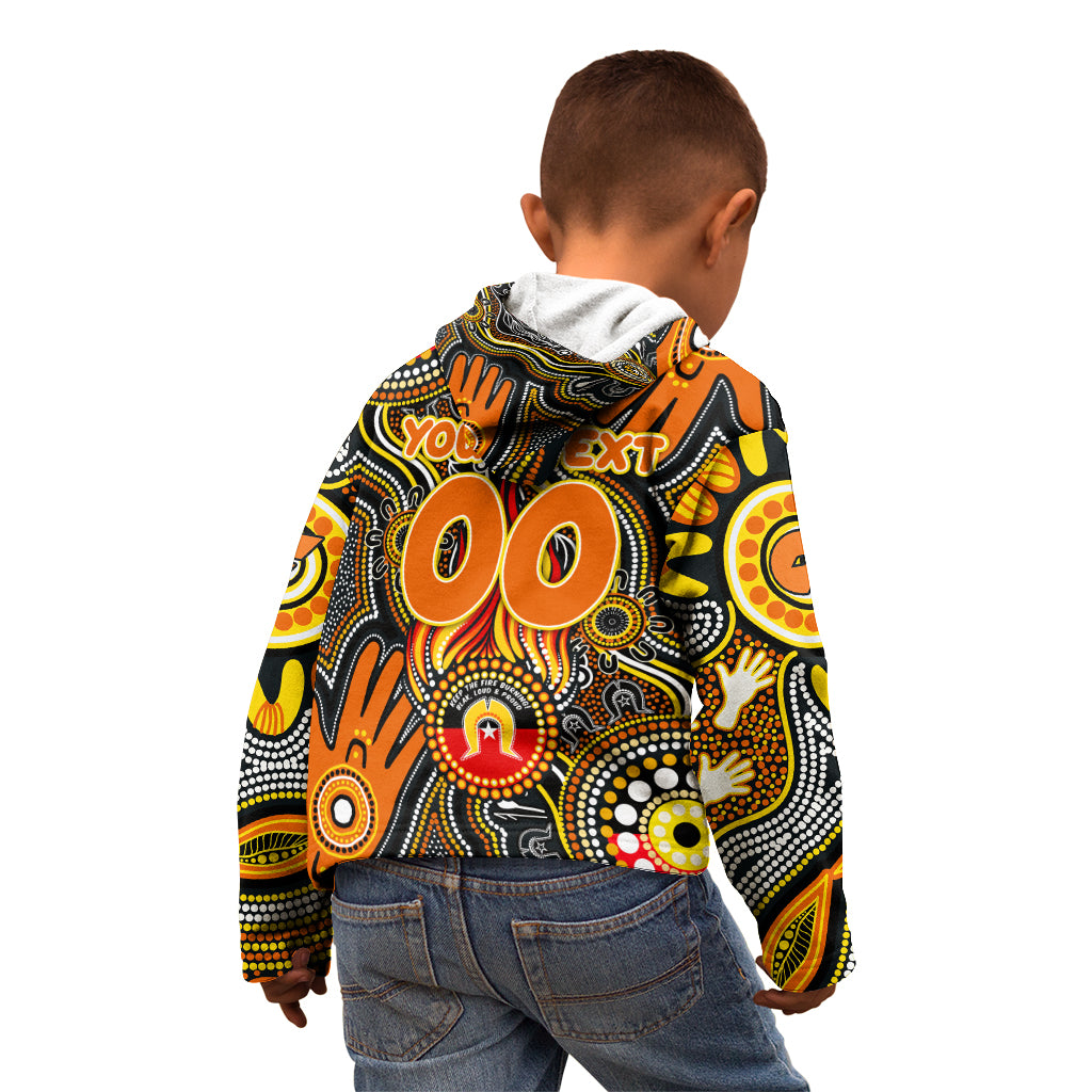 Personalised NAIDOC Week 2024 GWS Giants Kid Hoodie Australian Aboriginal Hand Painting