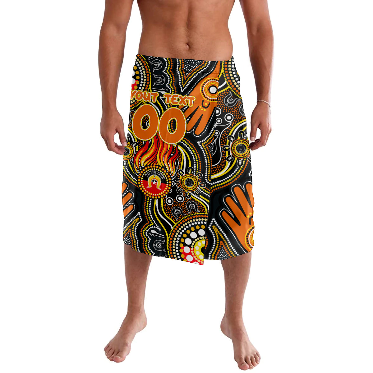 Personalised NAIDOC Week 2024 GWS Giants Lavalava Australian Aboriginal Hand Painting