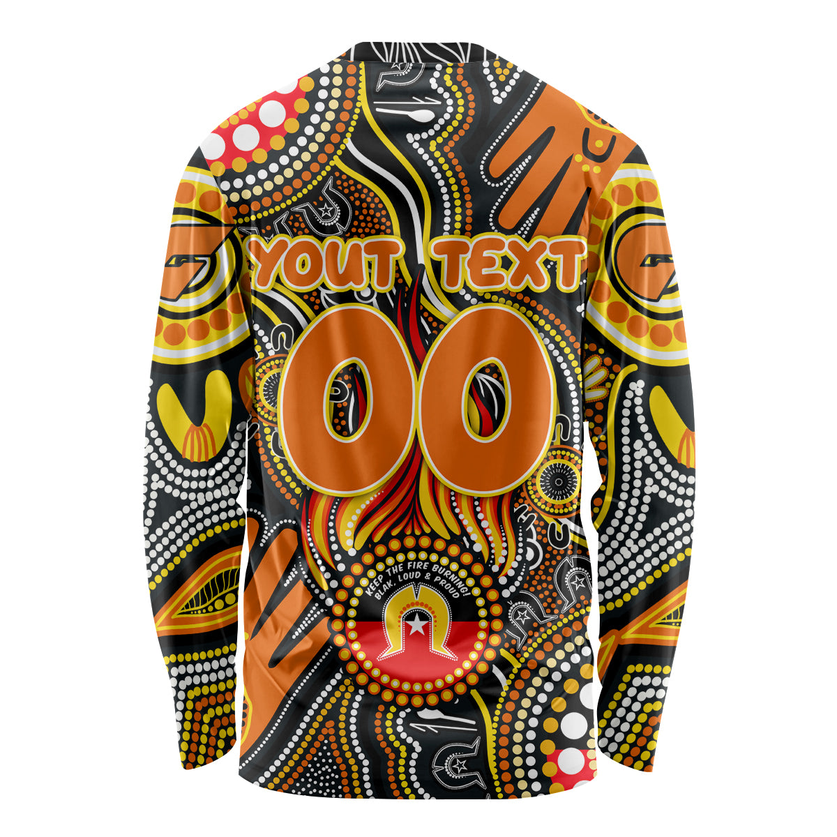 Personalised NAIDOC Week 2024 GWS Giants Long Sleeve Shirt Australian Aboriginal Hand Painting