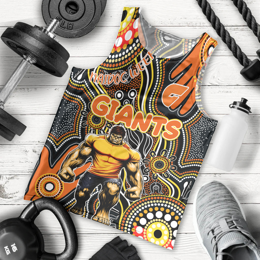Personalised NAIDOC Week 2024 GWS Giants Men Tank Top Australian Aboriginal Hand Painting