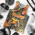 Personalised NAIDOC Week 2024 GWS Giants Men Tank Top Australian Aboriginal Hand Painting