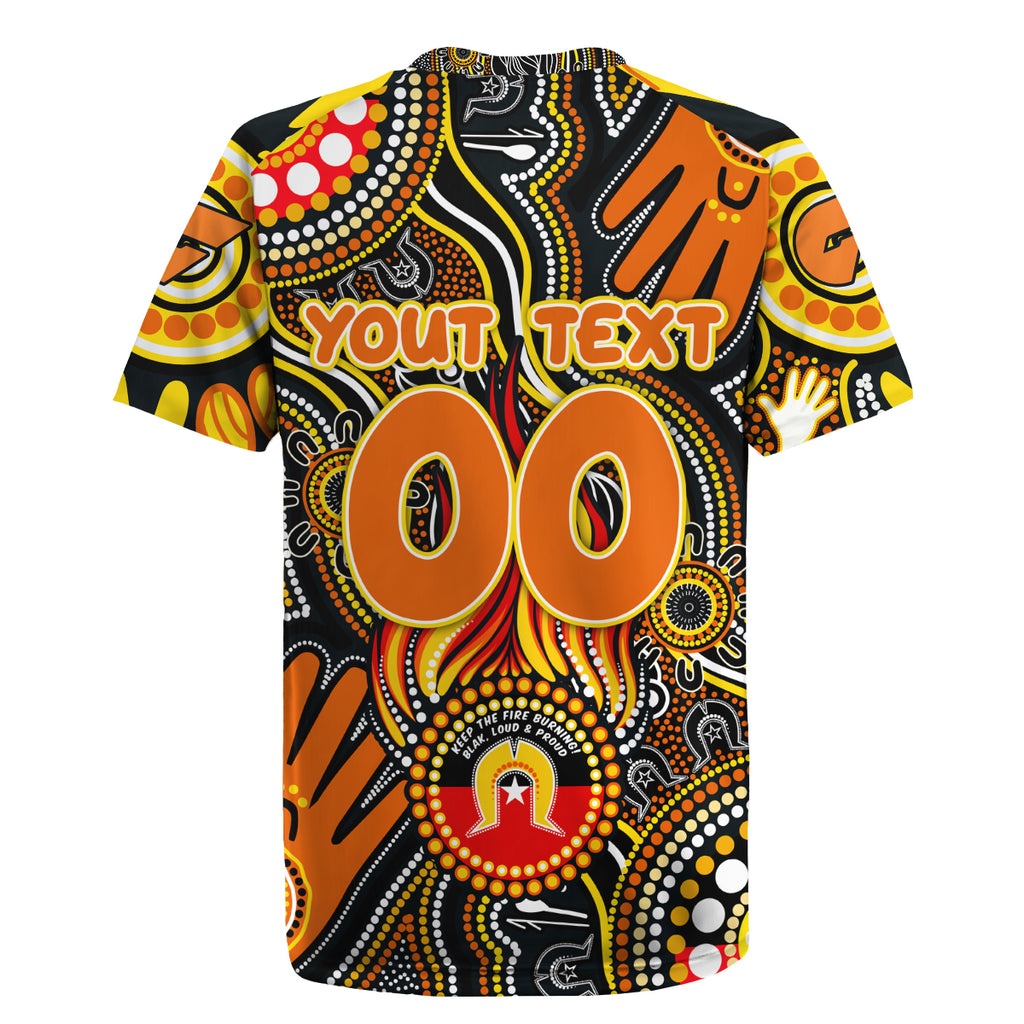 Personalised NAIDOC Week 2024 GWS Giants Rugby Jersey Australian Aboriginal Hand Painting