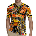 Personalised NAIDOC Week 2024 GWS Giants Rugby Jersey Australian Aboriginal Hand Painting