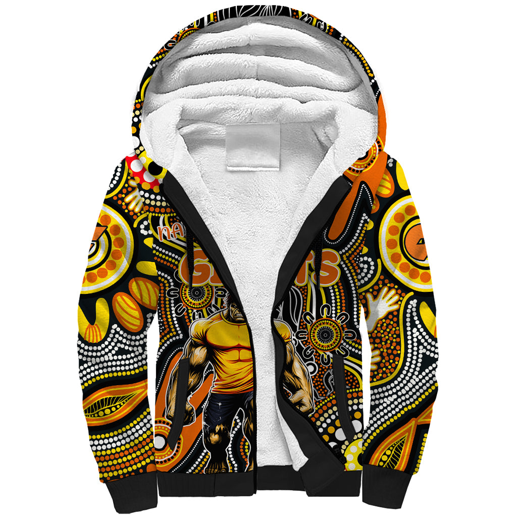Personalised NAIDOC Week 2024 GWS Giants Sherpa Hoodie Australian Aboriginal Hand Painting