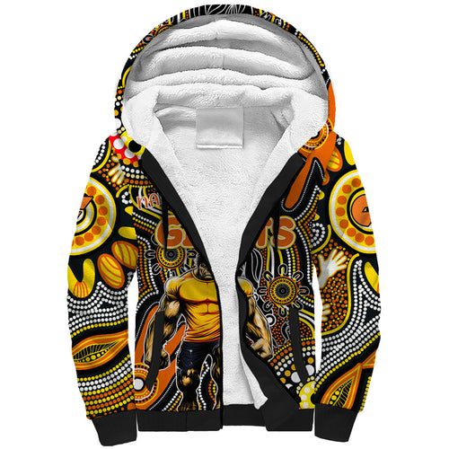 Personalised NAIDOC Week 2024 GWS Giants Sherpa Hoodie Australian Aboriginal Hand Painting