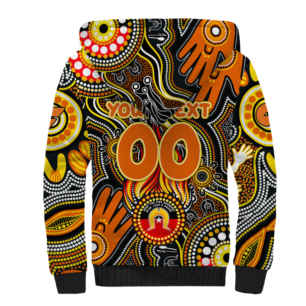 Personalised NAIDOC Week 2024 GWS Giants Sherpa Hoodie Australian Aboriginal Hand Painting