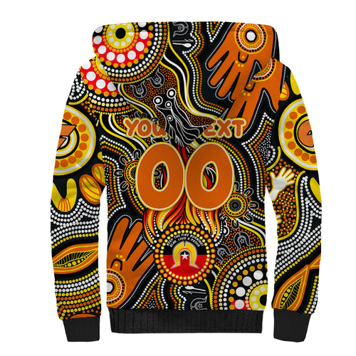 Personalised NAIDOC Week 2024 GWS Giants Sherpa Hoodie Australian Aboriginal Hand Painting