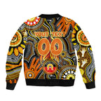 Personalised NAIDOC Week 2024 GWS Giants Sleeve Zip Bomber Jacket Australian Aboriginal Hand Painting