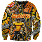 Personalised NAIDOC Week 2024 GWS Giants Sweatshirt Australian Aboriginal Hand Painting