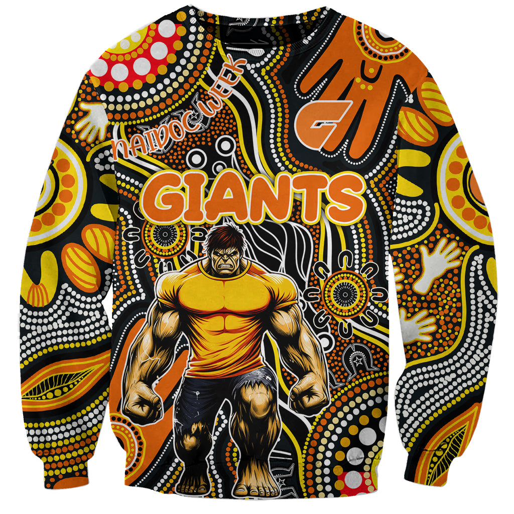 Personalised NAIDOC Week 2024 GWS Giants Sweatshirt Australian Aboriginal Hand Painting