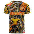 Personalised NAIDOC Week 2024 GWS Giants T Shirt Australian Aboriginal Hand Painting