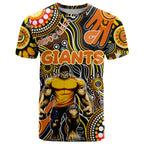 Personalised NAIDOC Week 2024 GWS Giants T Shirt Australian Aboriginal Hand Painting
