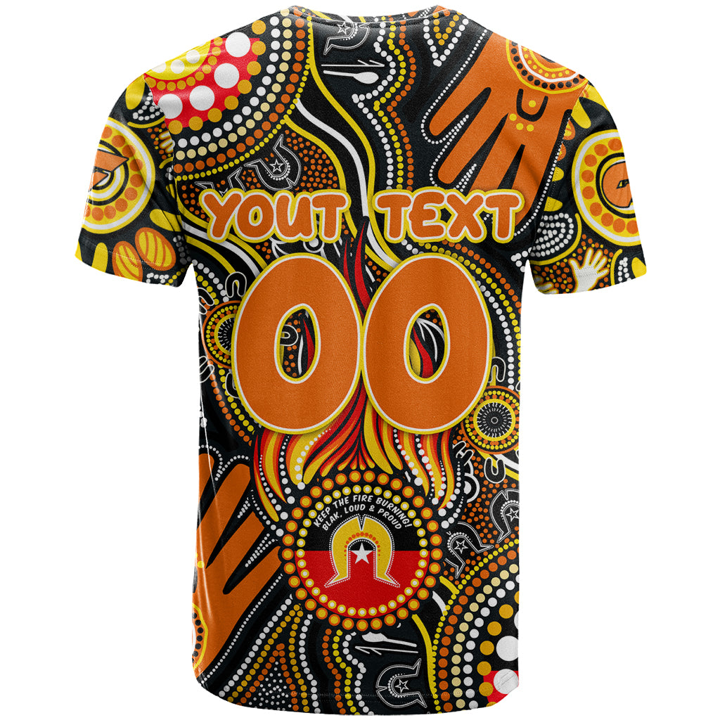 Personalised NAIDOC Week 2024 GWS Giants T Shirt Australian Aboriginal Hand Painting