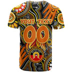Personalised NAIDOC Week 2024 GWS Giants T Shirt Australian Aboriginal Hand Painting