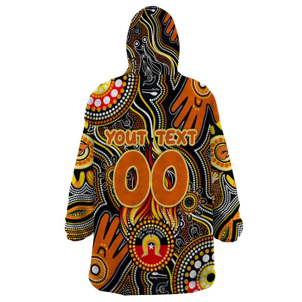 Personalised NAIDOC Week 2024 GWS Giants Wearable Blanket Hoodie Australian Aboriginal Hand Painting