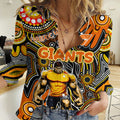 Personalised NAIDOC Week 2024 GWS Giants Women Casual Shirt Australian Aboriginal Hand Painting