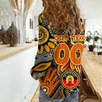 Personalised NAIDOC Week 2024 GWS Giants Women Casual Shirt Australian Aboriginal Hand Painting
